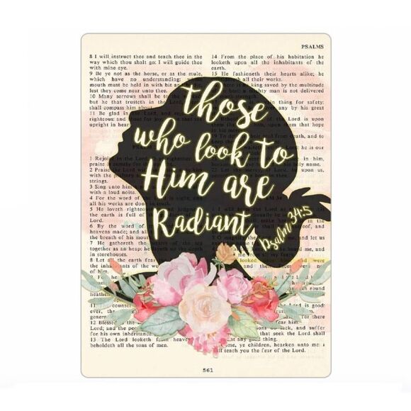 Psalm 34:5 Magnet “Those Who Look to Him are Radiant” - Picture 1 of 2